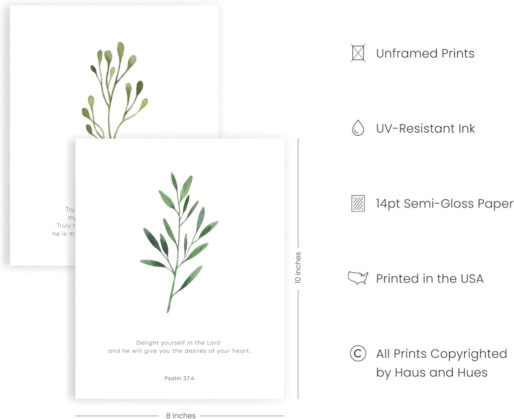 Bible Verses Wall Decor – Set of 6 Christian Scripture Art Prints, Inspirational Bible Verse Posters, Biblical Wall Decor, Scripture Wall Art (Unframed, 8"X10")