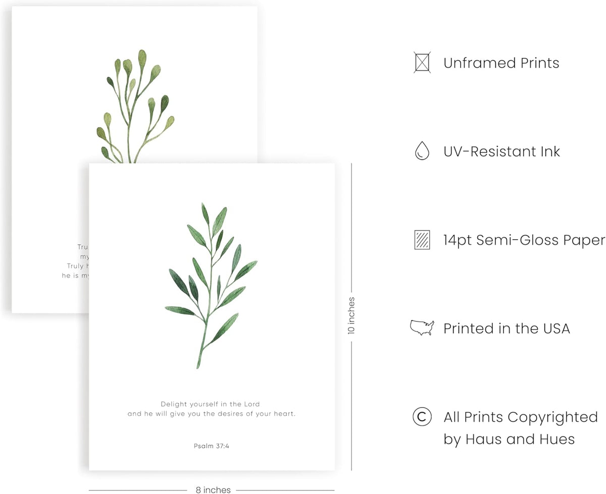 Bible Verses Wall Decor – Set of 6 Christian Scripture Art Prints, Inspirational Bible Verse Posters, Biblical Wall Decor, Scripture Wall Art (Unframed, 8"X10")