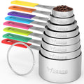 Stainless Steel 8-Piece Measuring Cups Set with Silicone Handle