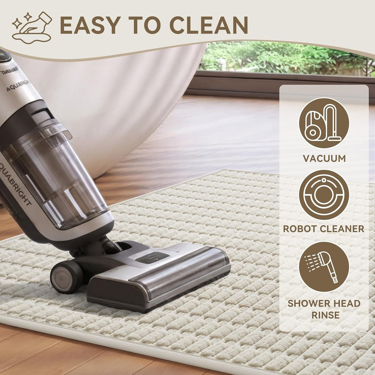 Bath Mat Super Soft Absorbent Bathroom Rugs 16"X24",Beige