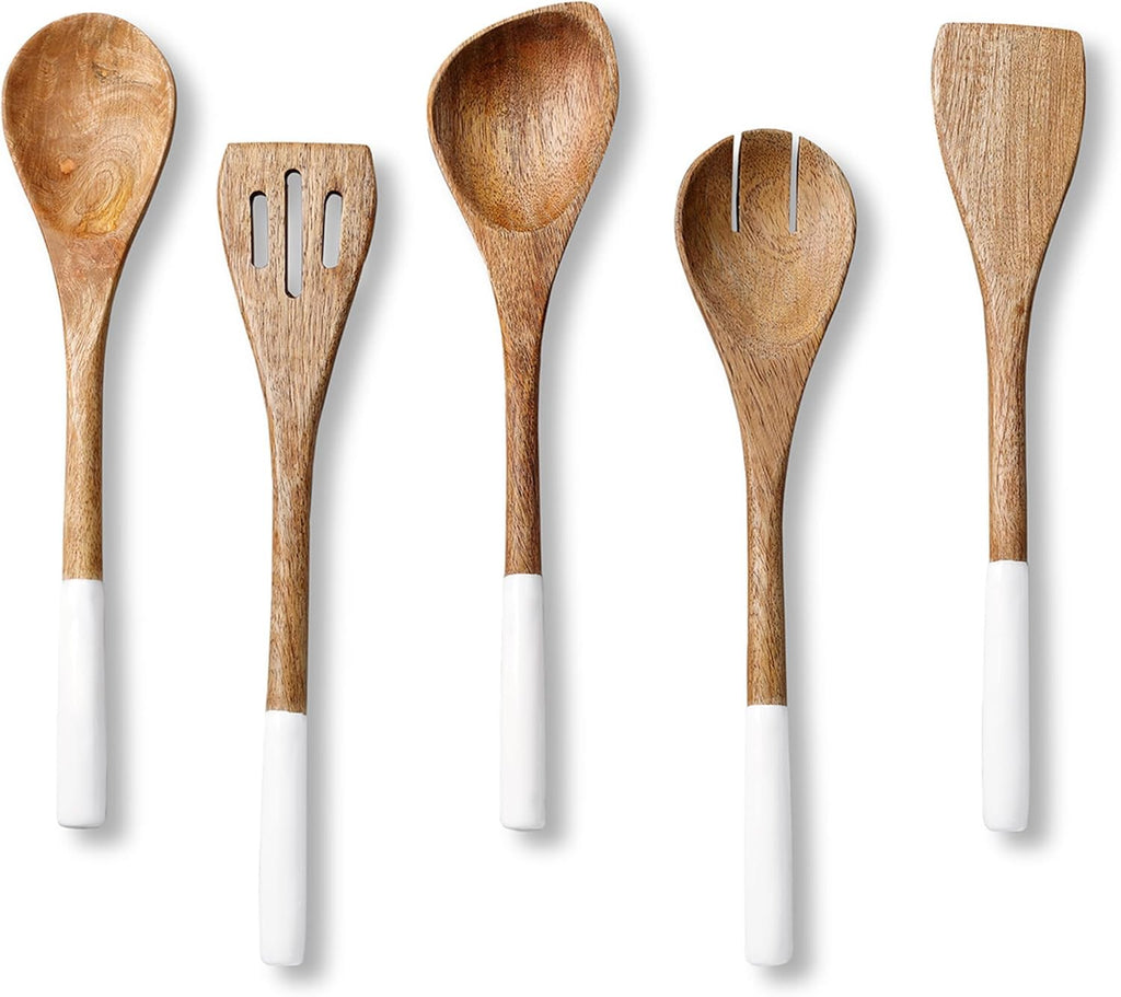 Premium Wooden Spoons for Cooking,Kitchen Utensils Set of 5(12")