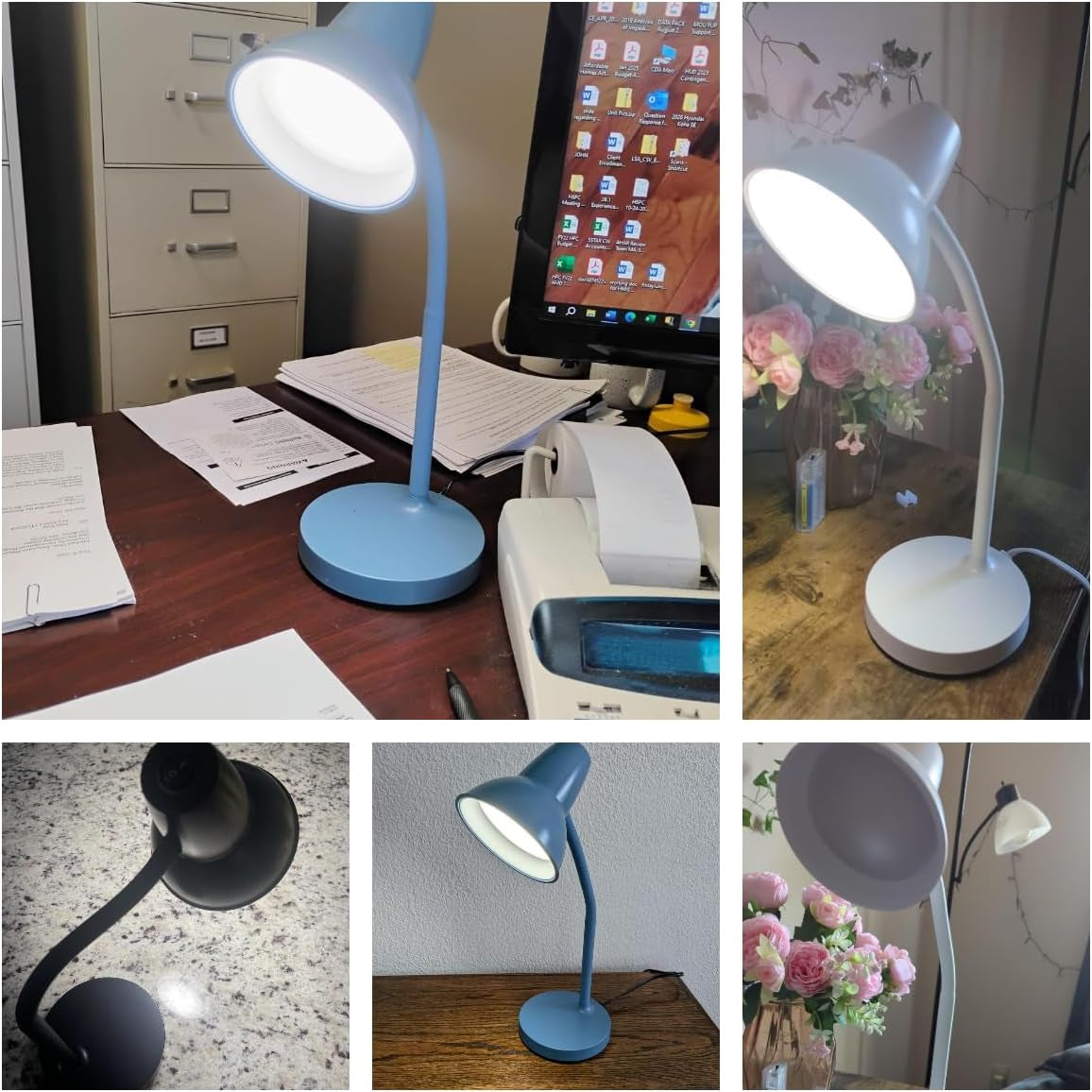 LED Desk Lamps for Home Office, Flexible Gooseneck Eye-Caring Study Lamps