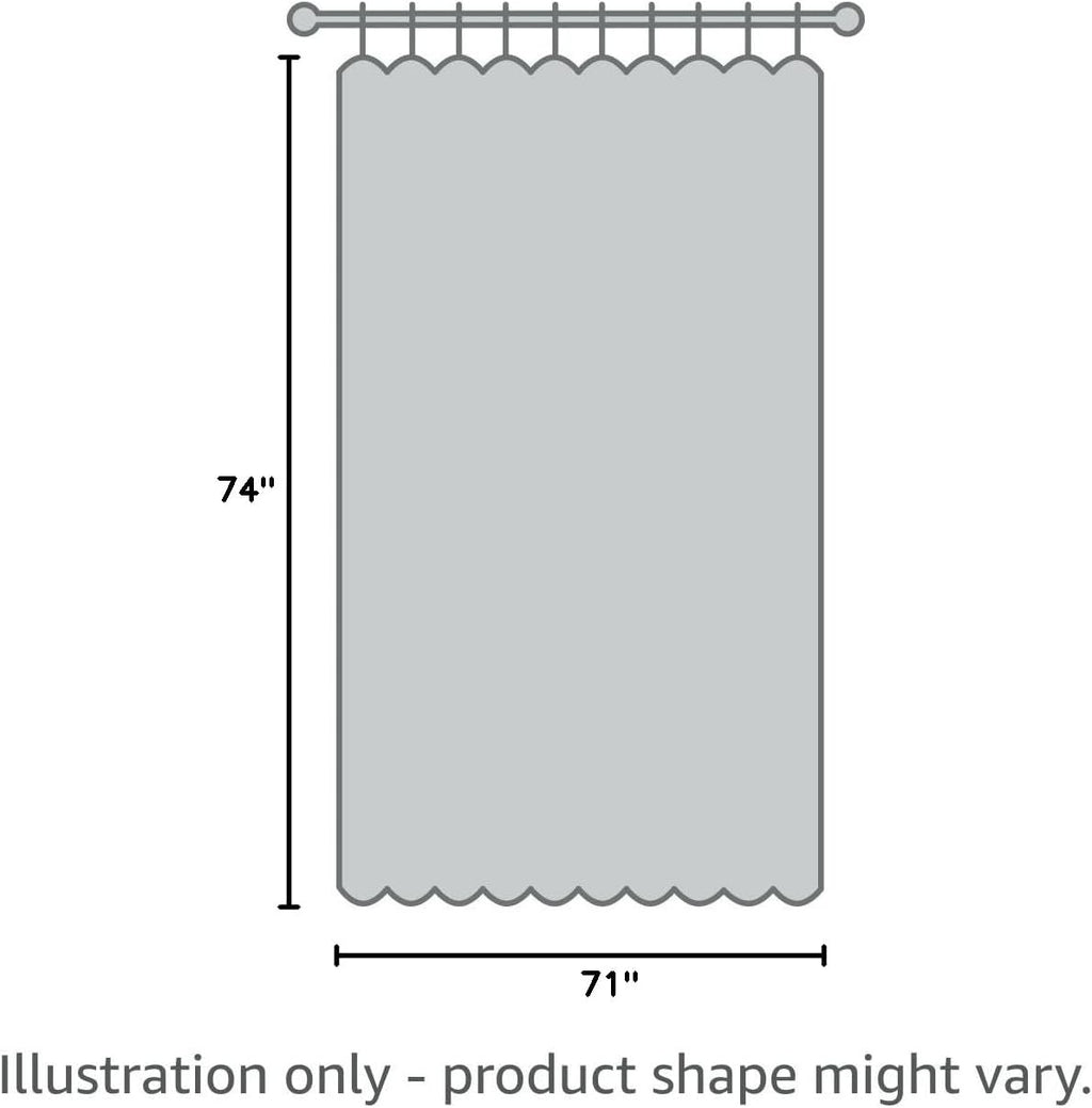 Waffle Weave Fabric Shower Curtain with Mesh Window, Heavy Duty Decorative Bathroom Curtain with White Pique Pattern, Spa-Like Hotel Luxury, Water-Repellent,71X 74 Inches