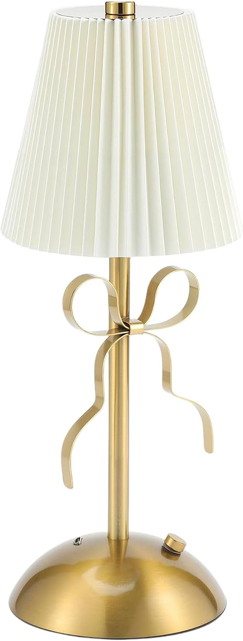 Cordless Small Table Lamp,Gold Bow Lamp,Rechargeable Desk Lamp Cute