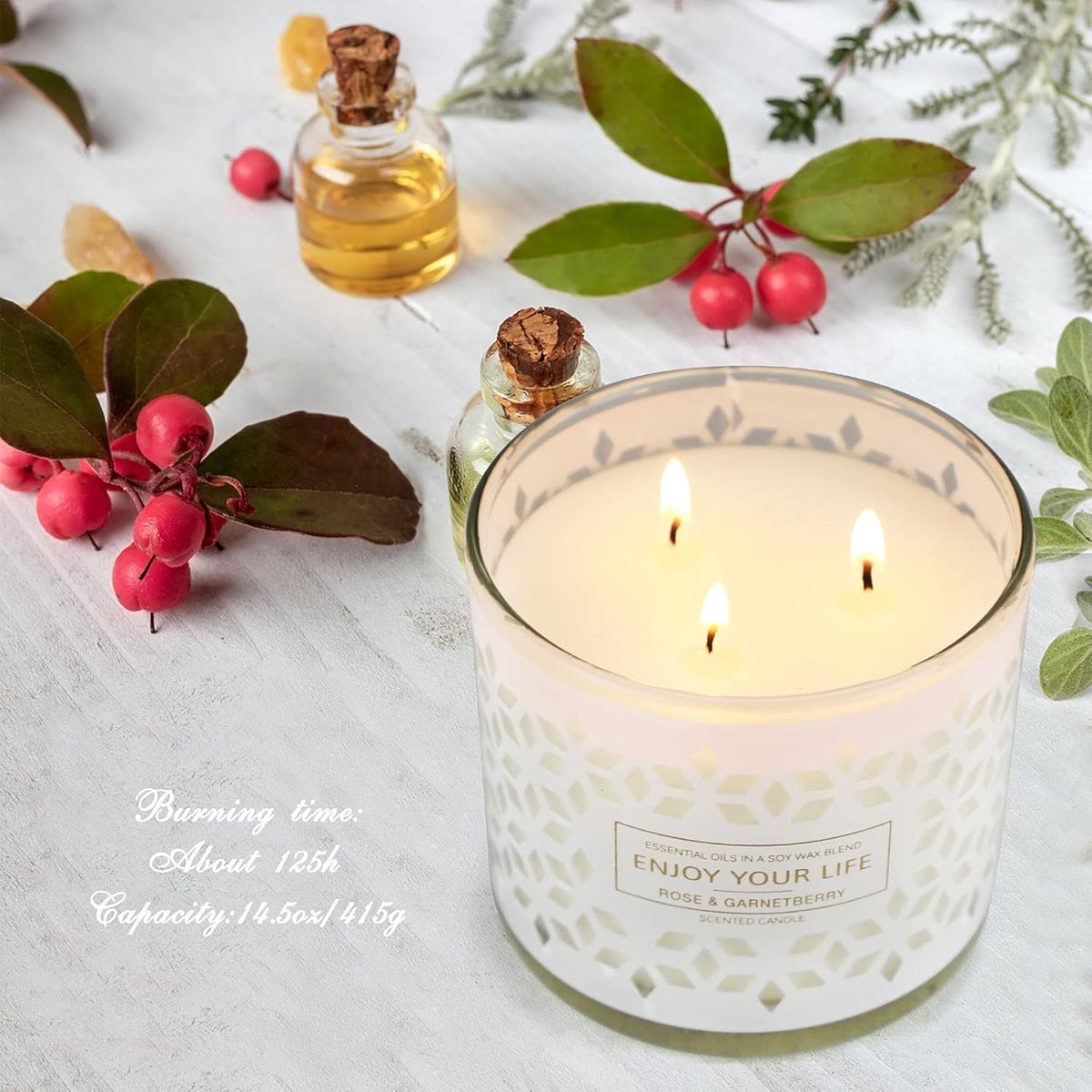 Scented Jar Candles for Home,3 Wick Aromatherapy Large Candles,250 Hours 29 Oz Soy Wax Lavender Stress Relief Candles Mother'S Day Birthday Gifts for Women|Lavender|Berry| Candle