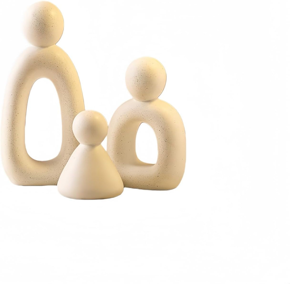 Abstract Family of 3 Collectible Figurines - White