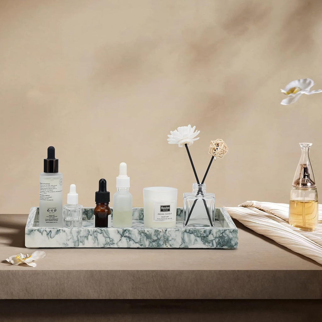 Marble Bathroom Tray,Pure Natural Vanity Tray