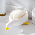 Duck Ceramic Soap Dishes,Soap Holder with Drain,Soap Dish Container