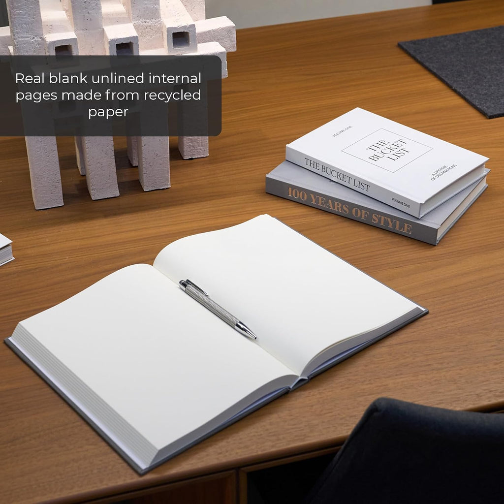 Faux Books for Decoration Motivational Coffee Table Books Set of 3 Black & White Design Books with Removable Covers and Real Blank Pages for Modern Home Decor, Shelf Styling and Aesthetic Interiors