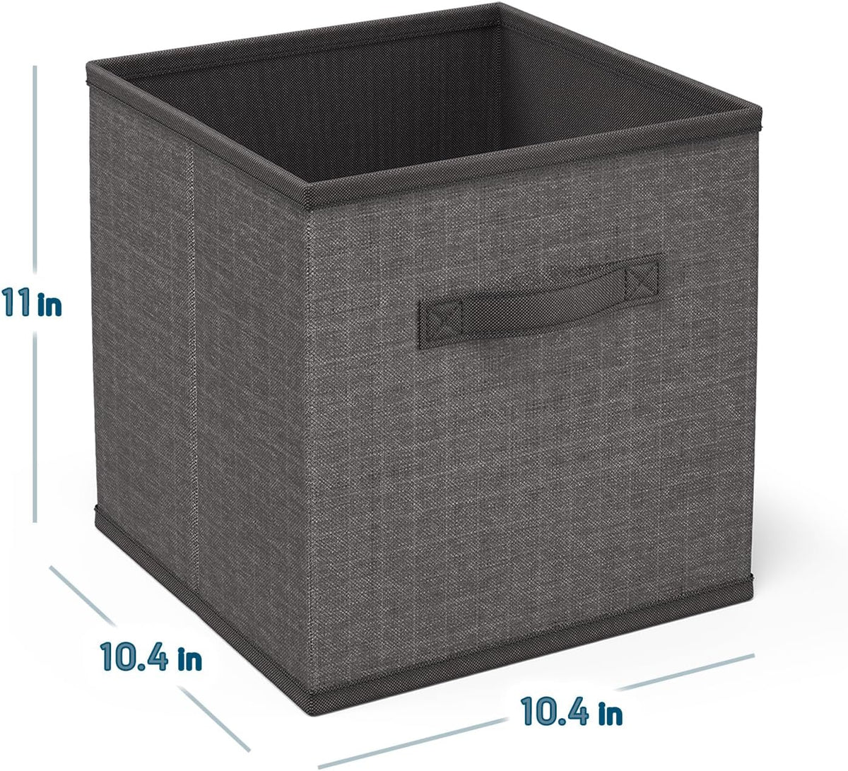 Cube Storage Bins, Foldable 6 Cube Storage Organizer Bins, Fabric Storage Cubes, Storage Basket with Handles, Grey Closet Storage Bins, 11-Inch Cube Storage Bins for Bedroom, Playroom and More
