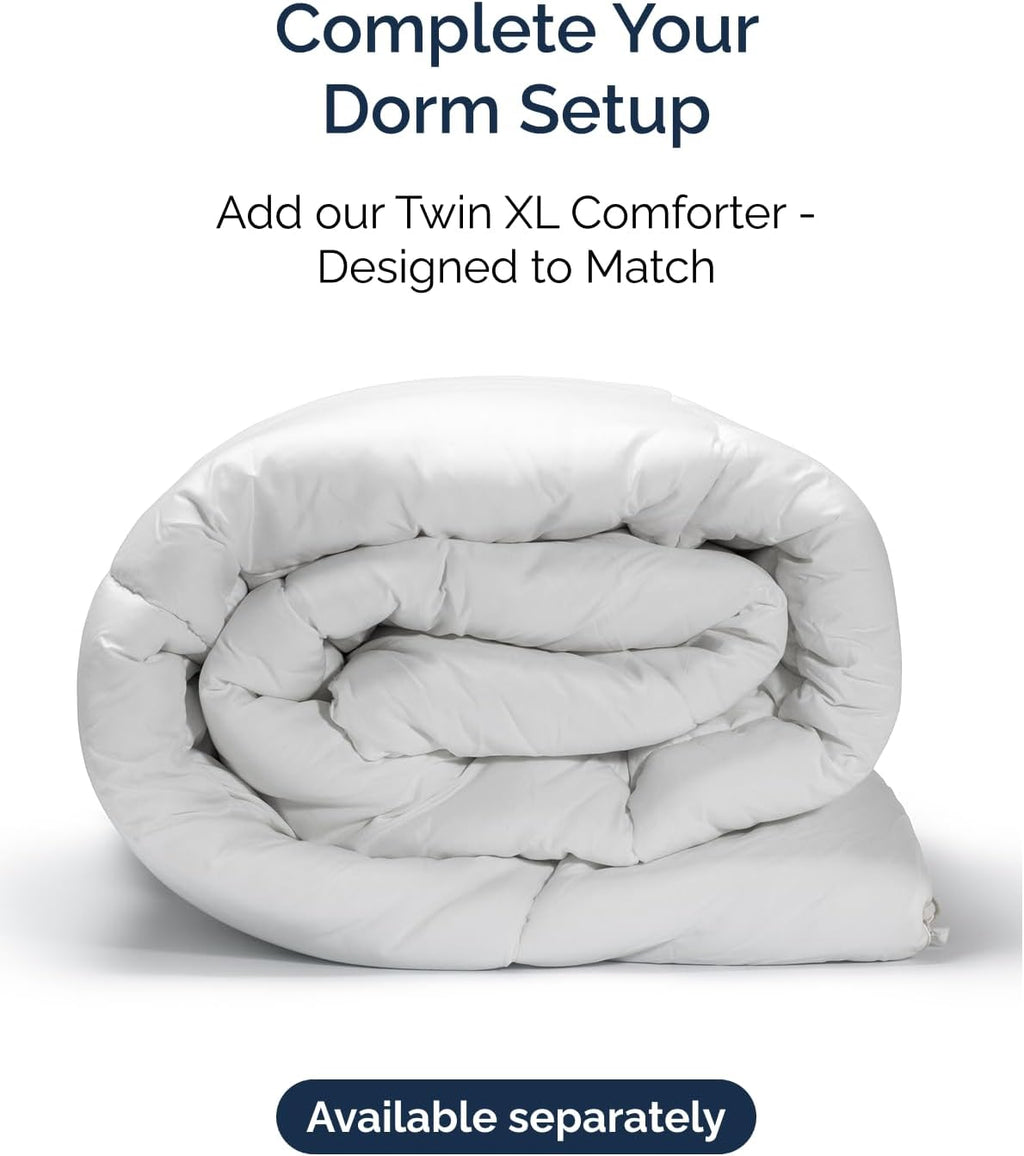 Twin XL 3 Piece Sheet Set - College Dorm Room Essentials - Light Grey