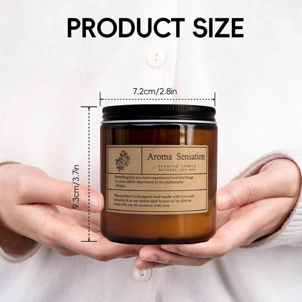 Organic Smoked Vanilla Candles - Non Toxic Soy Candles for Home, Stress Relief & Meditation (7Oz)