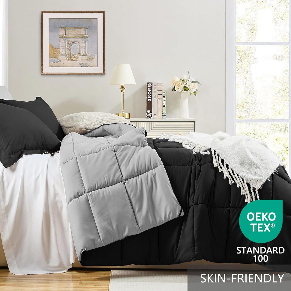 King Size Comforter Set 3 Piece, Lightweight Soft Bed Sets