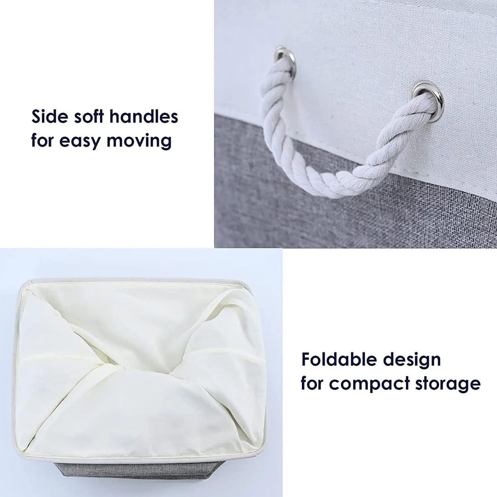 Storage Baskets 12X8X5 Inch 10 Pack Fabric Baskets Foldable Storage Bins Decorative Baskets Cloth Storage Baskets Storage Foldable Storage Bin with Rope