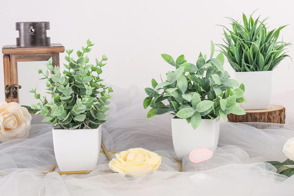 6 Pack Fake Plants Small Artificial Plants for Home Classroom