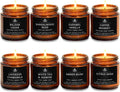 8 Pack Soy Wax Scented Candles Gift Set, Aromatherapy Candles with Lavender Chamomile, Citrus Sage, Caramel Vanilla, Coffee Whiskey, Long Lasting Stress Relief Candle, Unisex Home & Gift Set for Men