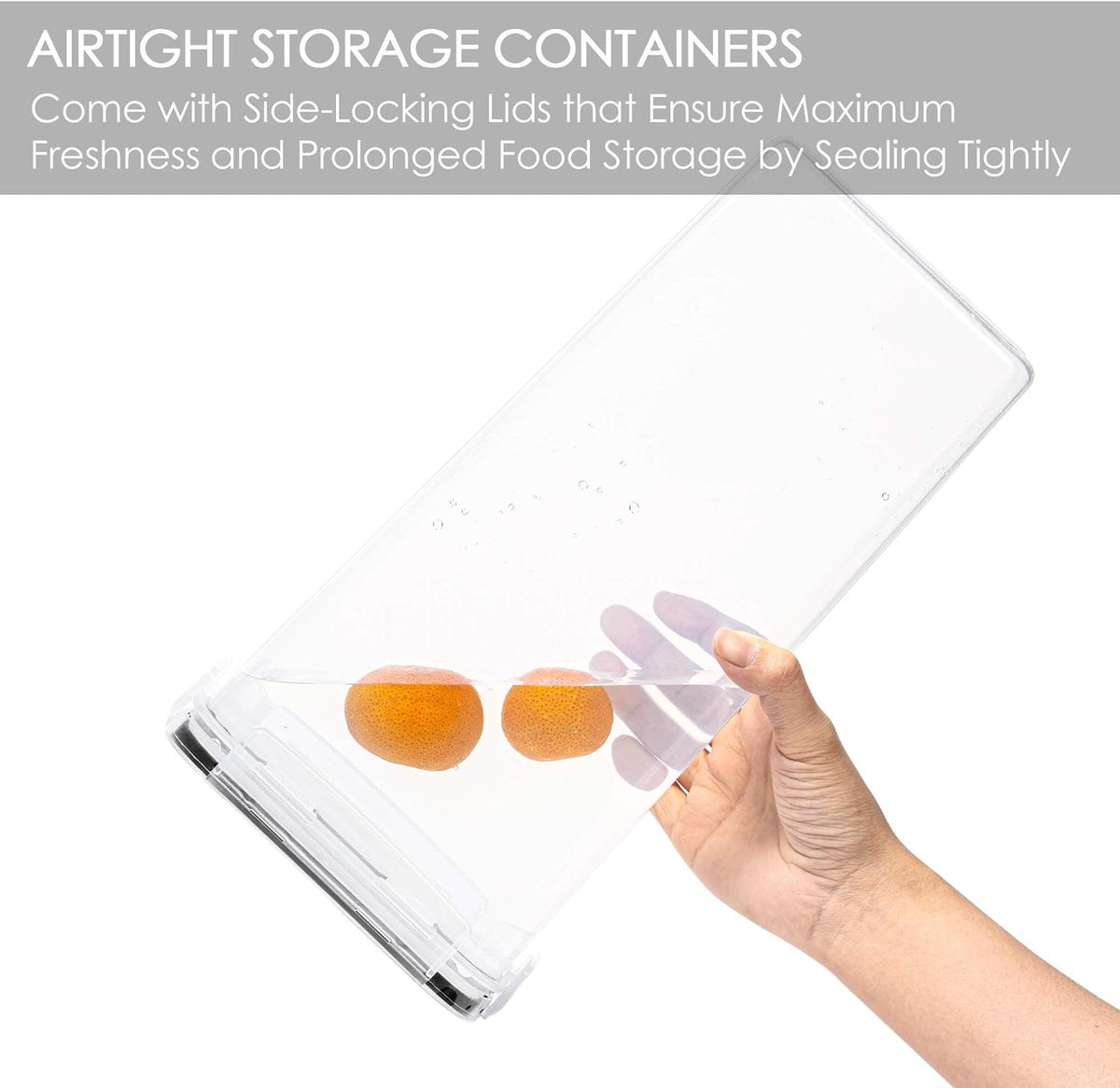 Airtight Food Storage Containers, 4 Pack, 2.8L, Black