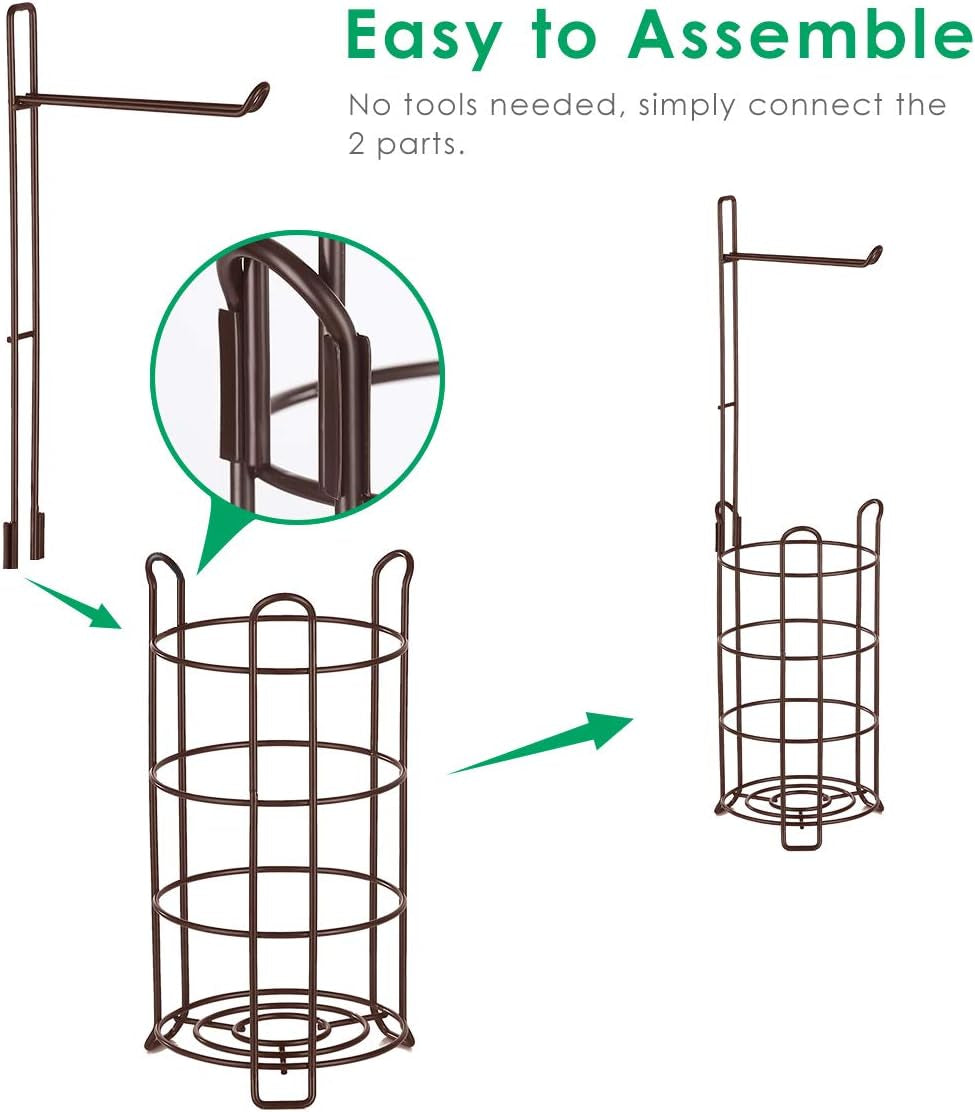 Toilet Paper Holder Stand Free Standing, Holds 4 Mega Rolls, Bronze