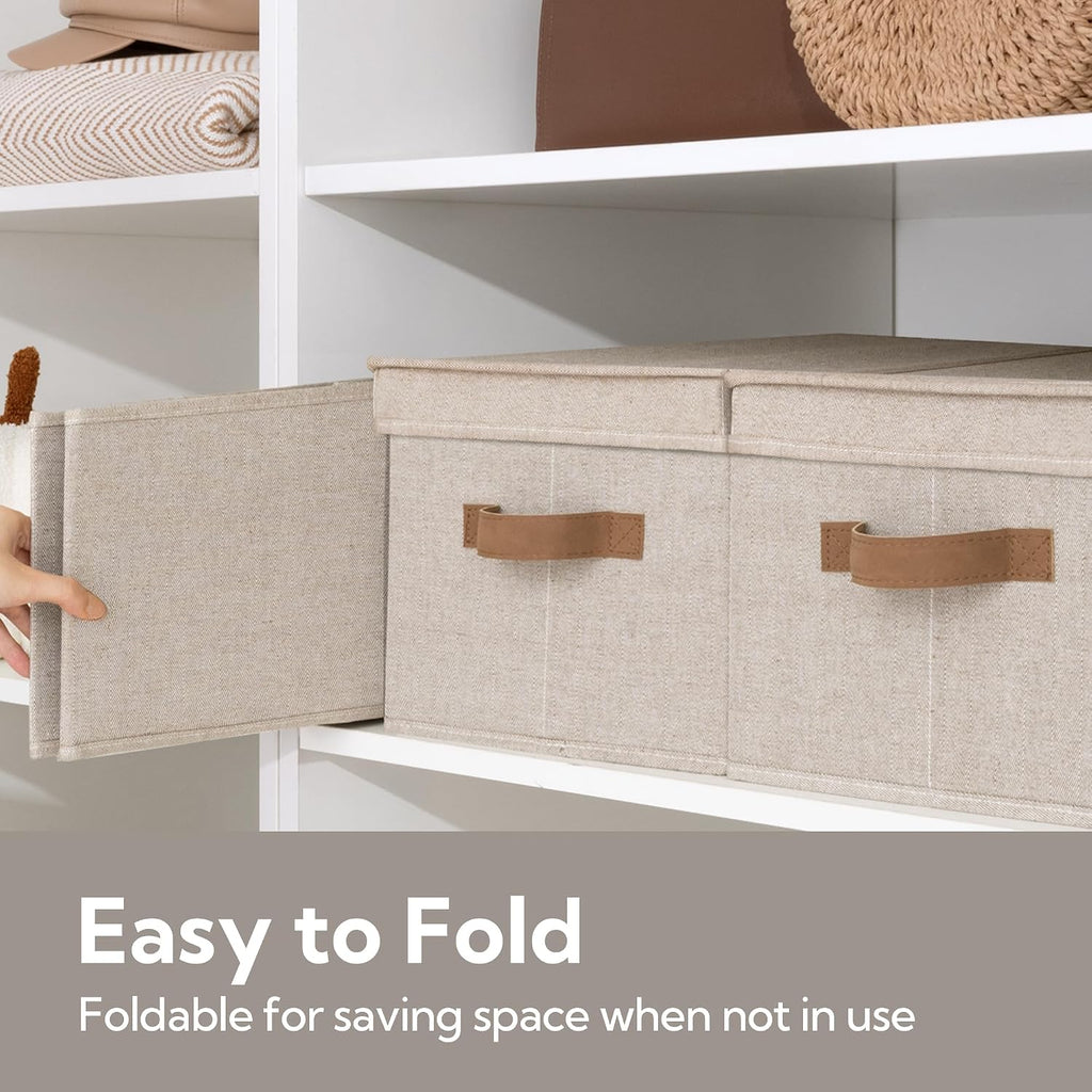 Fabric Storage Bins with Lids, Decorative Storage Bins