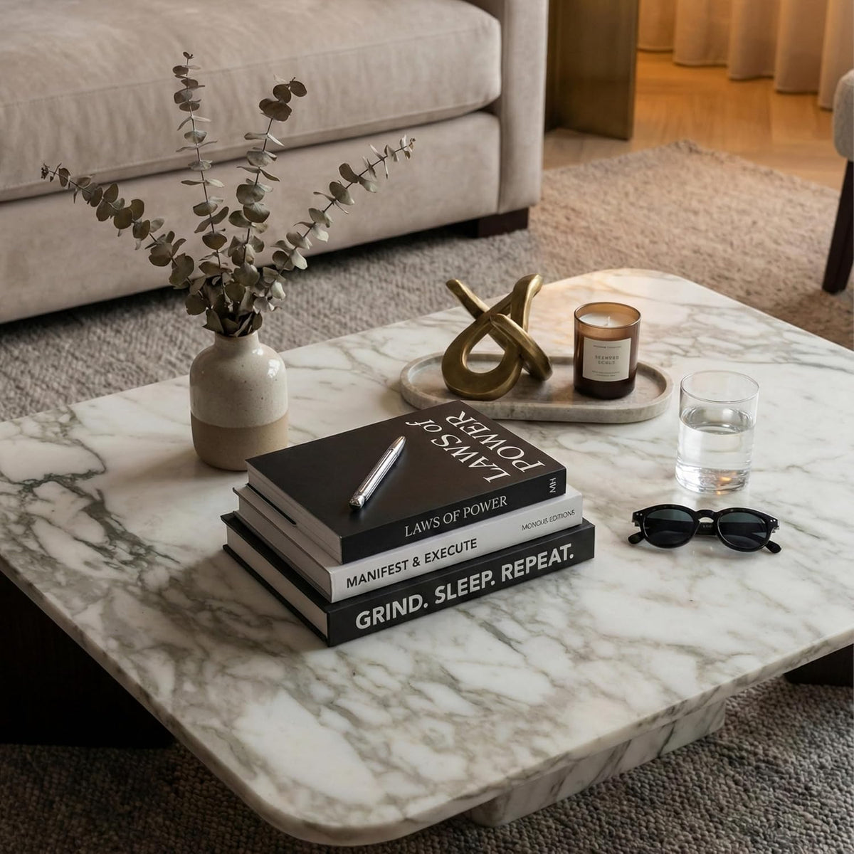 Faux Books for Decoration Motivational Coffee Table Books Set of 3 Black & White Design Books with Removable Covers and Real Blank Pages for Modern Home Decor, Shelf Styling and Aesthetic Interiors