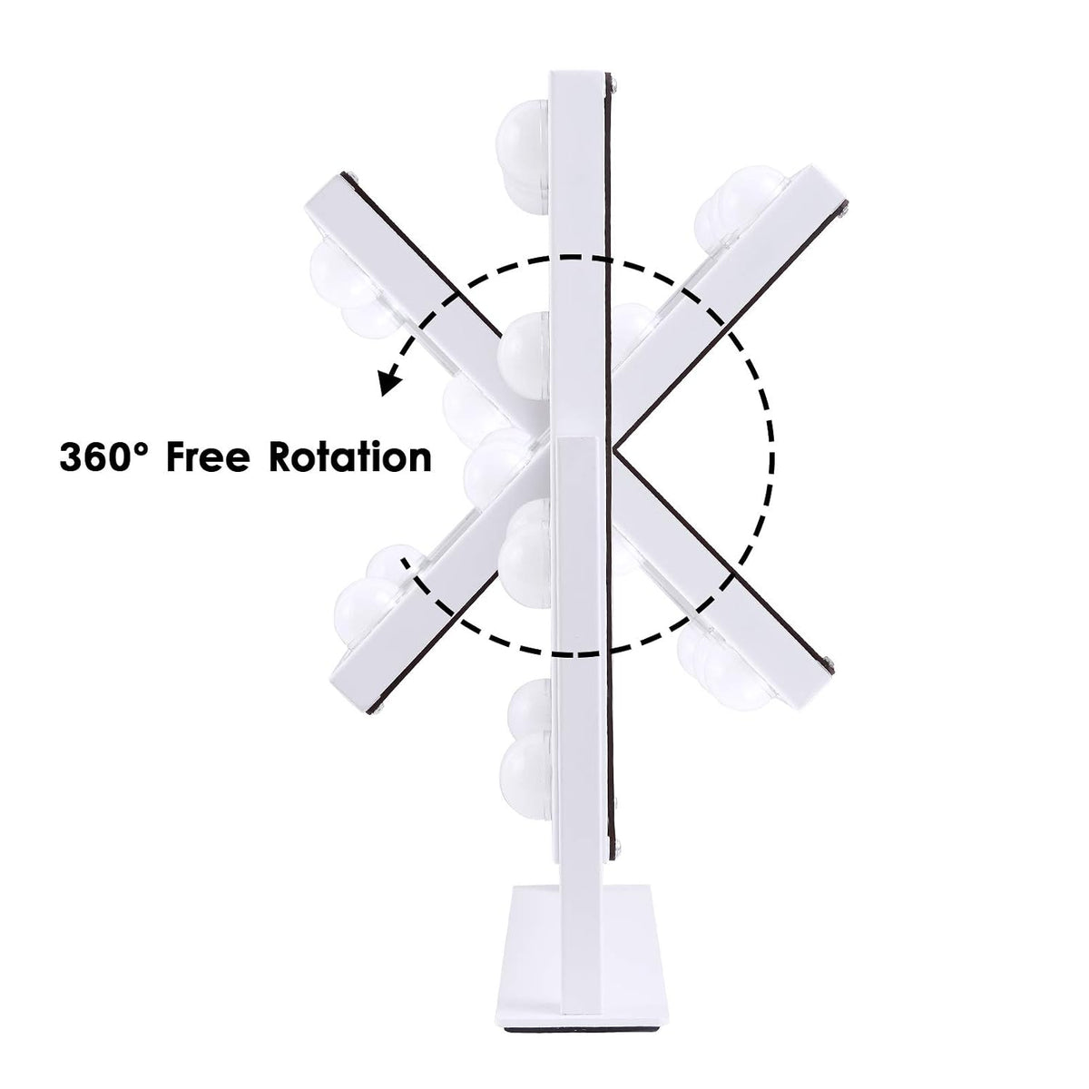 Vanity Mirror with Lights, Makeup Mirror with 9 LED Diamond Bulbs