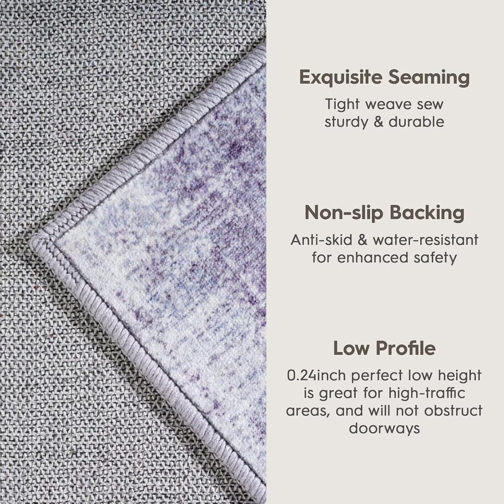 9X12 Area Rugs for Living Room, Decor Carpet for Bedroom, Purple