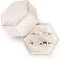 Velvet Ring Box,Hexagon Wedding Double Small Ring Box Proposal Engagement
