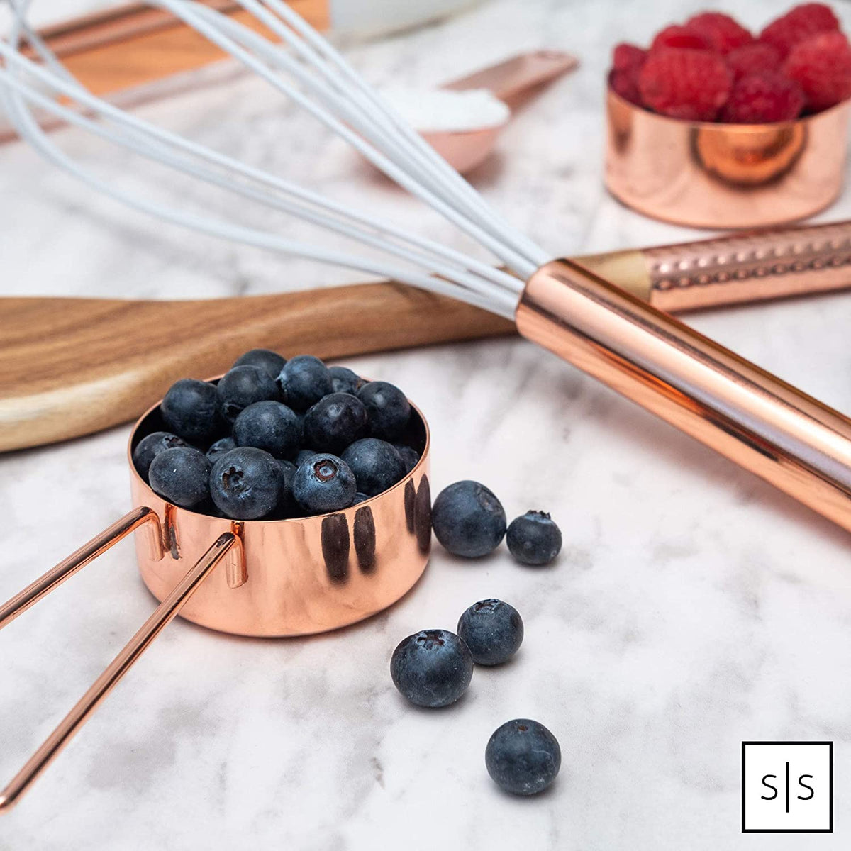 Copper Measuring Cups and Spoons Set, 8-Piece