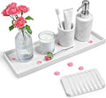 Counter Tray Set for Bathroom/Kitchen - 15.7" Silicone Tray for Kitchen Countertop, Soap and Sponge Holder, Bathroom Vanity Traty for Perfume,Jewelry,Candle,Key Tray
