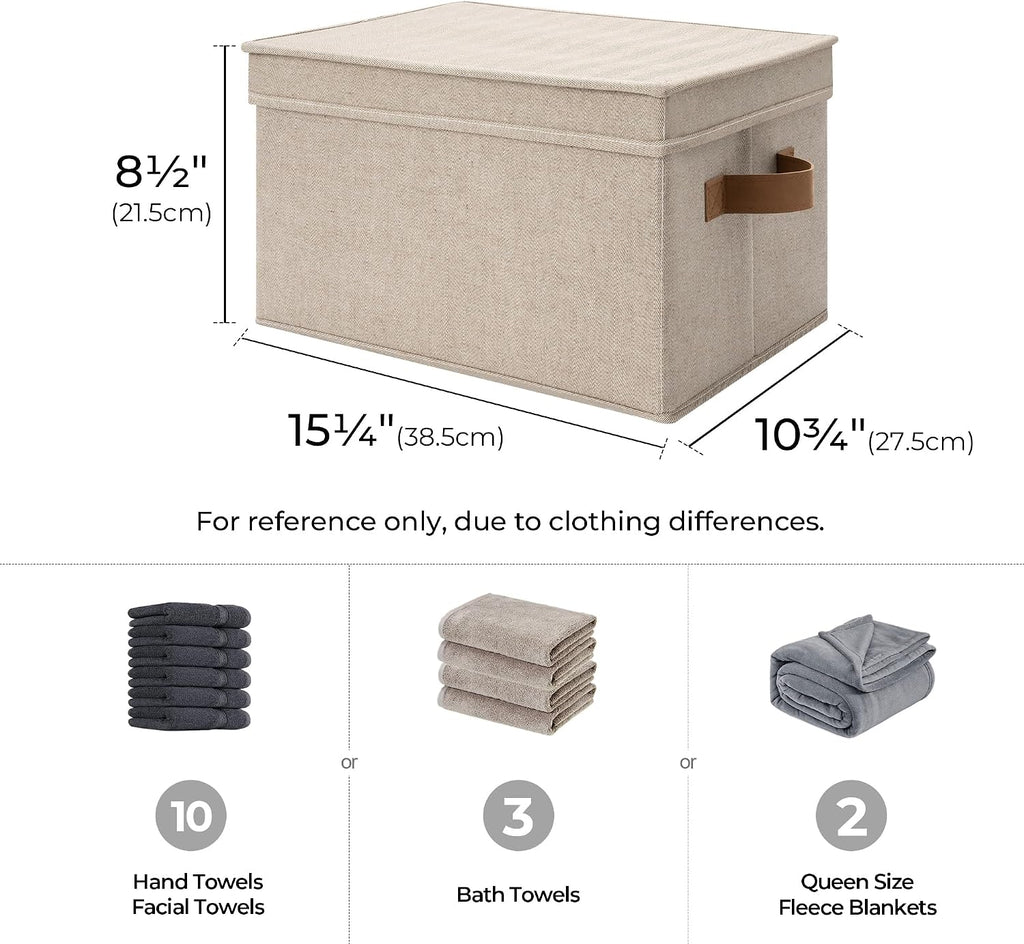 Fabric Storage Bins with Lids, Decorative Storage Bins