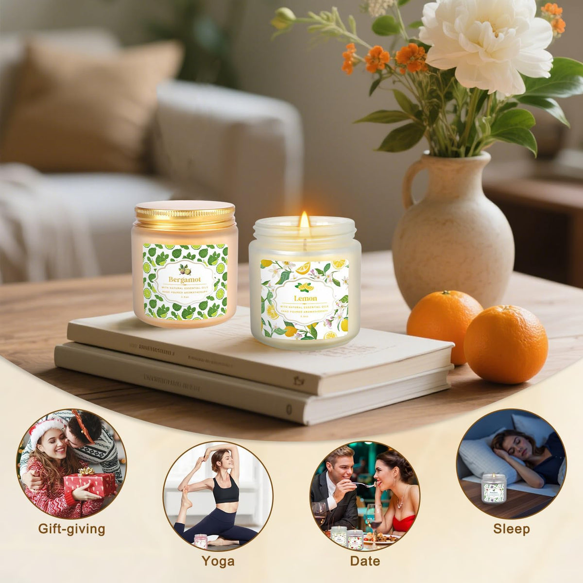 12 Pack Scented Candles with Added Natural Essential Oils, 3.05Oz, Suitable for Various Festivals, Parties, Yoga, and Home Scene