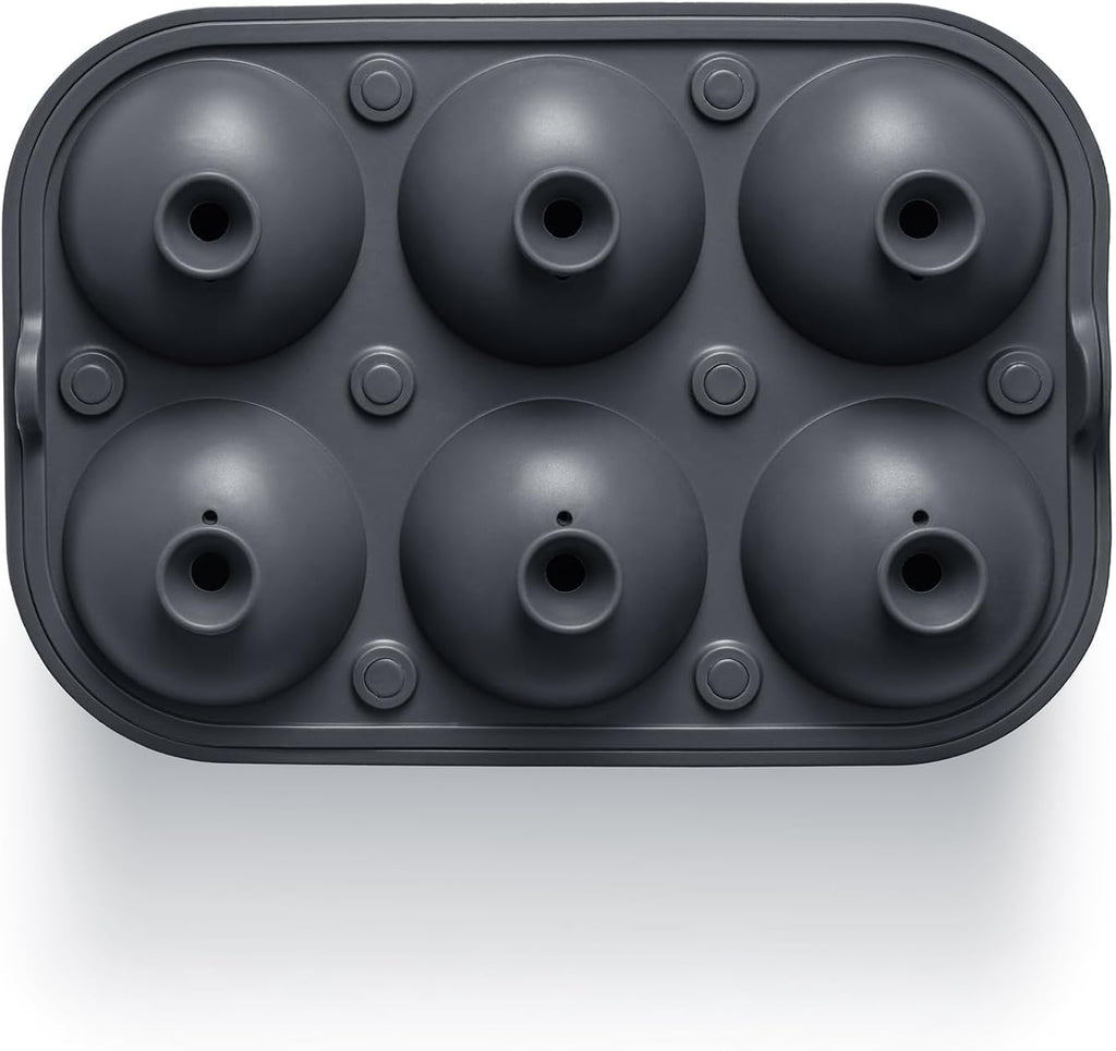 Ice Cube Molds, Large Silicone Sphere & Square Combo with Fill Funnel