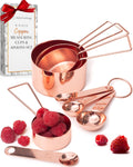 Copper Measuring Cups and Spoons Set, 8-Piece