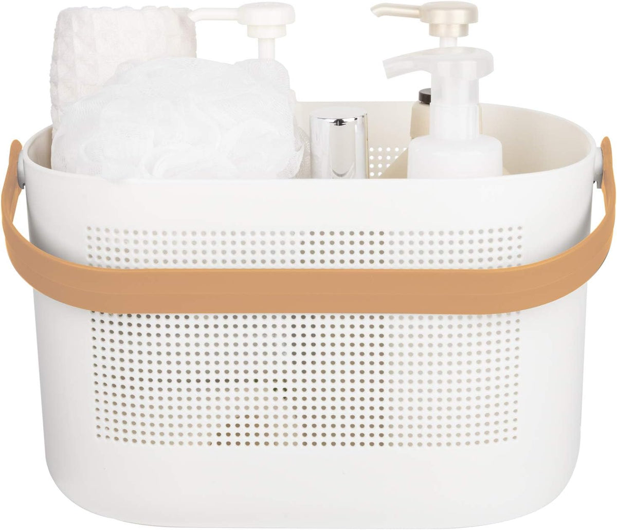 Plastic Portable Shower Caddy Basket, Storage Organizer with Handle, Yellow