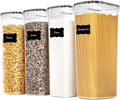 Airtight Food Storage Containers, 4 Pack, 2.8L, Black