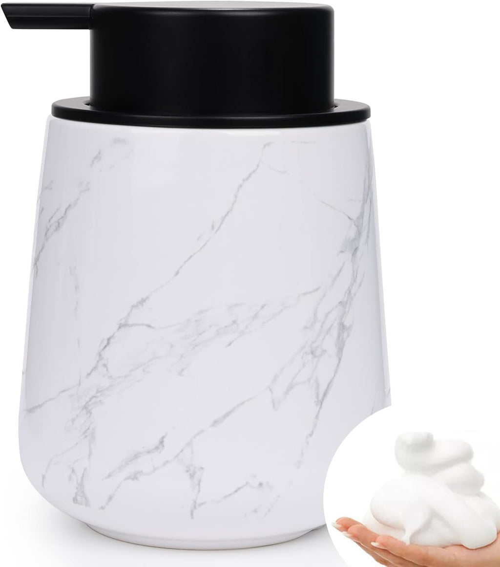 12Oz Ceramic Foam Soap Dispenser for Bathroom Kitchen Counter