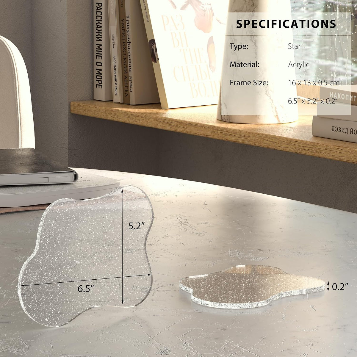Acrylic Coaster Decorative Plates, Irregular Bar Drink Coaster,Perfect for Tabletop Protection and Accessories Display.