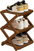 Bamboo Folding Shoe Rack for Entryway, Narrowdorm Closet Shoe Racks