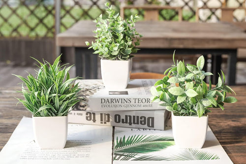 6 Pack Fake Plants Small Artificial Plants for Home Classroom