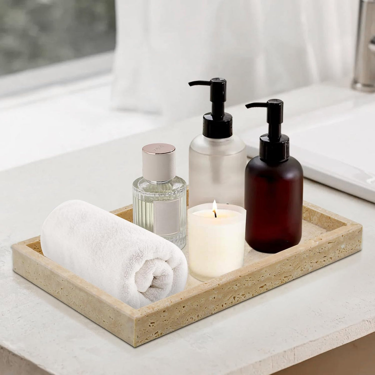 Travertine Tray,Bathroom Vanity Tray