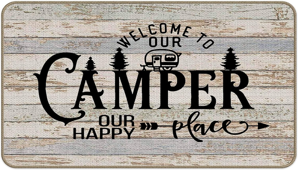 Welcome Camper Mat - 17X30, Camping Rug, RV Decor, inside Camper Rug
