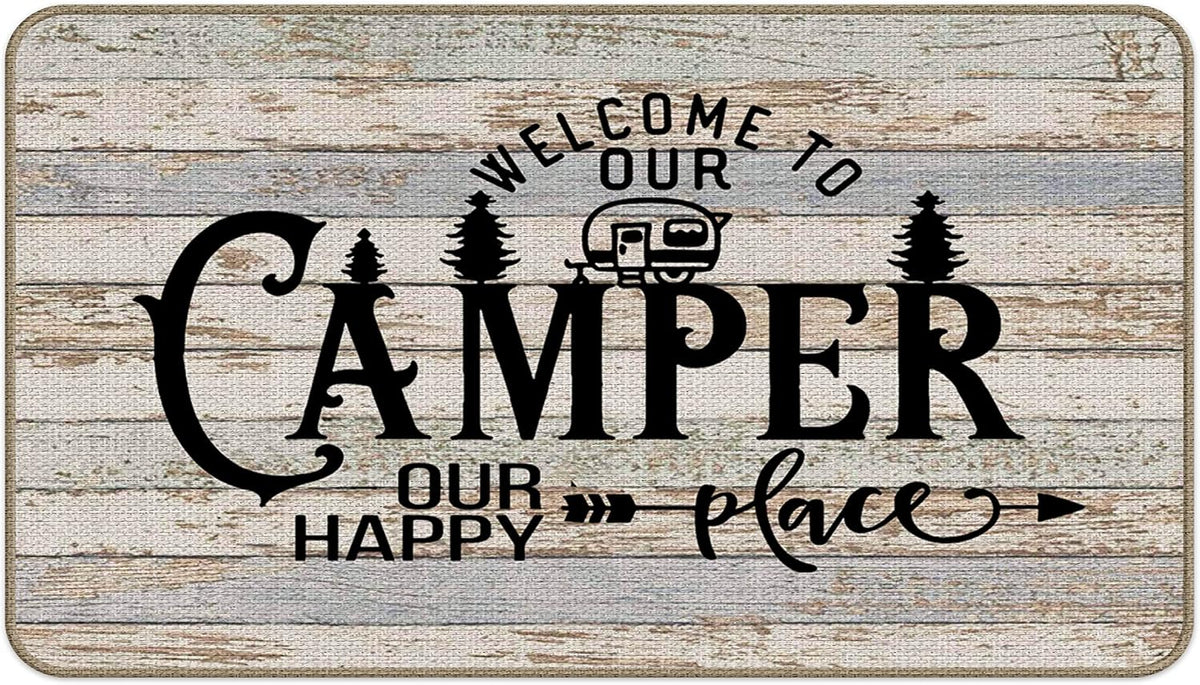 Welcome Camper Mat - 17X30, Camping Rug, RV Decor, inside Camper Rug