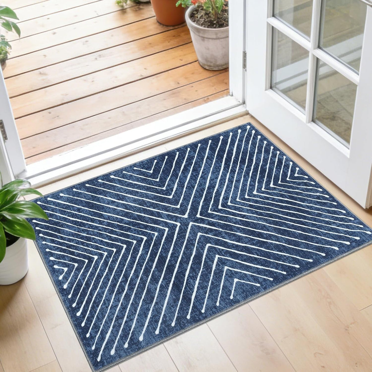2X3 Entryway Rug Indoor Door Mat Washable Non Slip Small Carpet