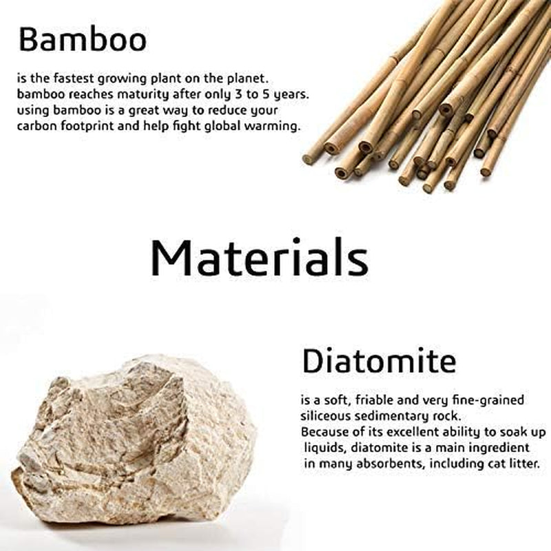 Bamboo Toothbrush Holder Diatomite Tooth Brush Organizer - Storage Stand for Small Bathroom & Counter - Removable Base & Drain Holes, Water-Absorbent & Quick-Drying (Grey & Light Grey)