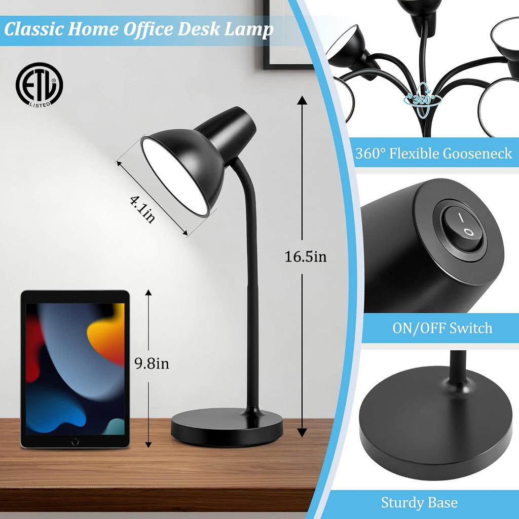 LED Desk Lamps for Home Office, Flexible Gooseneck Eye-Caring Study Lamps