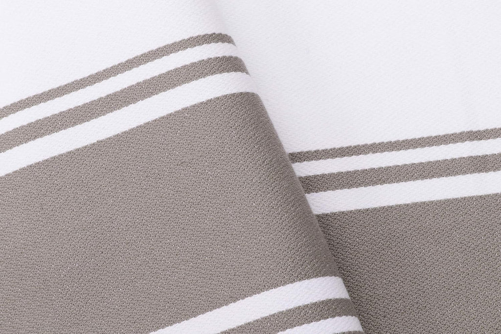 Kitchen Towels 100% Cotton Pack of 4, Highly Absorbent Quick Drying Premium Striped Dish Towel for Kitchen with Hanging Loop Hand & Tea Towels (Beige)