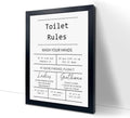 Toilet Rules Quotes Bathroom Sign - Funny Decor Signs, Funny Bathroom Wall Art, Toilet Art, Guest Wall Decor