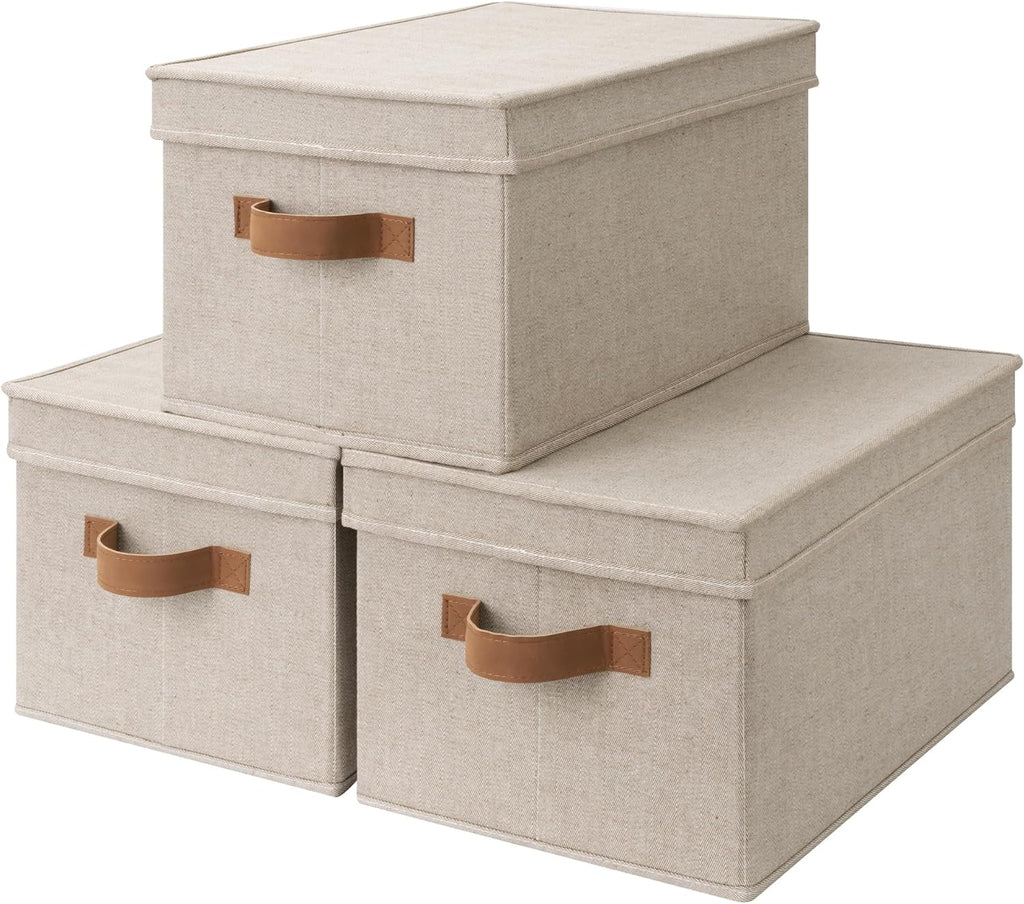 Fabric Storage Bins with Lids, Decorative Storage Bins