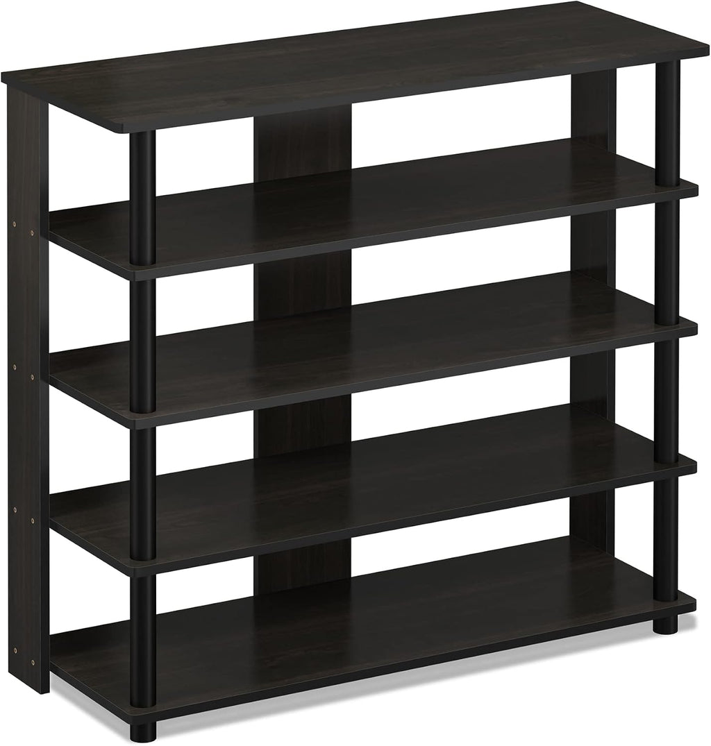 Turn-N-Tube 5 Tier Wide Shoe Rack, Espresso/Black 32 Inch