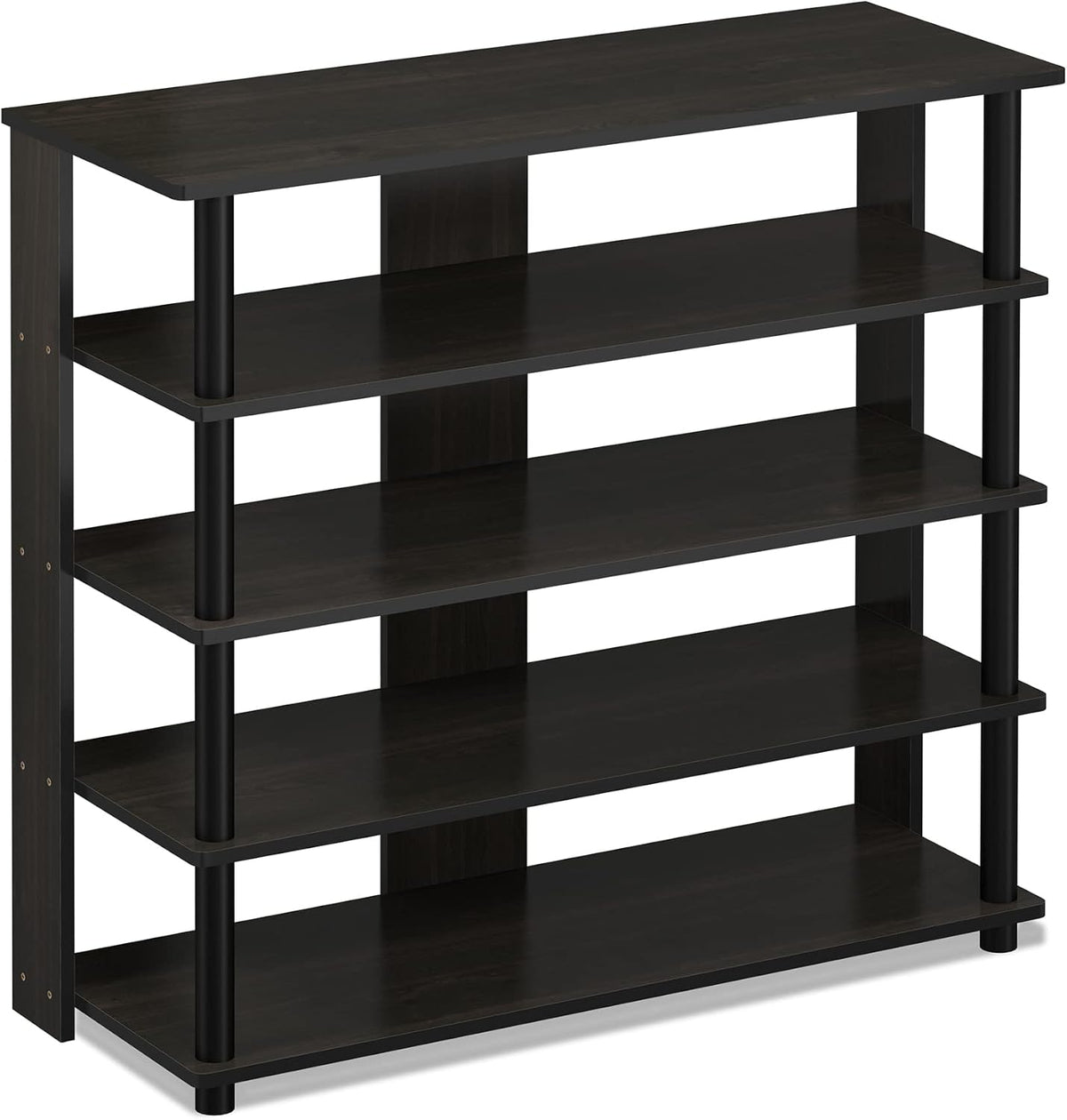 Turn-N-Tube 5 Tier Wide Shoe Rack, Espresso/Black 32 Inch